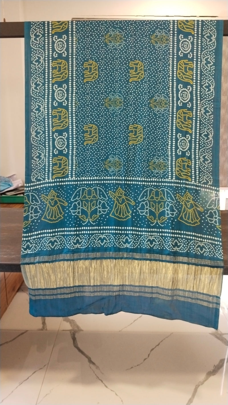 Blue Women's Gaji Silk Dupatta suitable for All Occasions