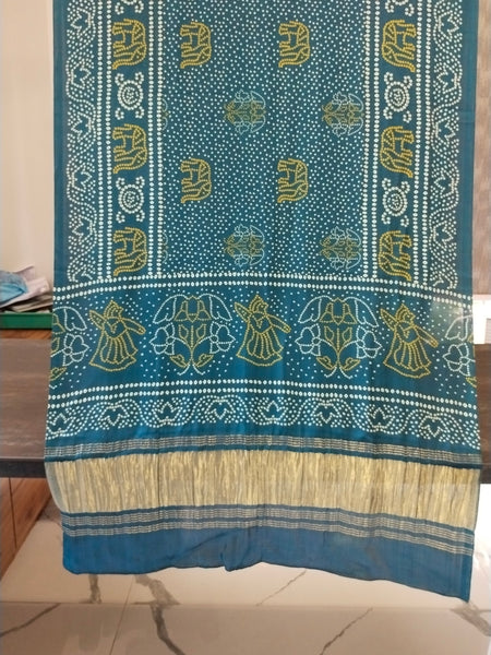 Blue Women's Gaji Silk Dupatta suitable for All Occasions