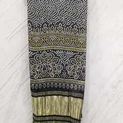 Black Women's Gaji Silk Dupatta suitable for  All Occasions