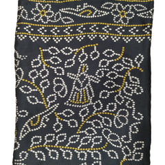 Black Women's Gaji Silk Dupatta suitable for Navratri, Diwali & All Occasions DB2105