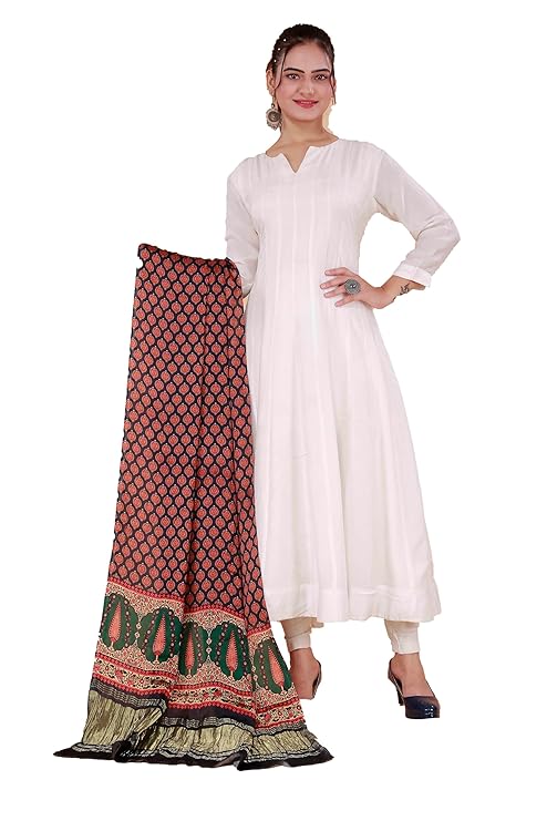 Red Women's Gaji Silk Dupatta suitable for  All Occasions