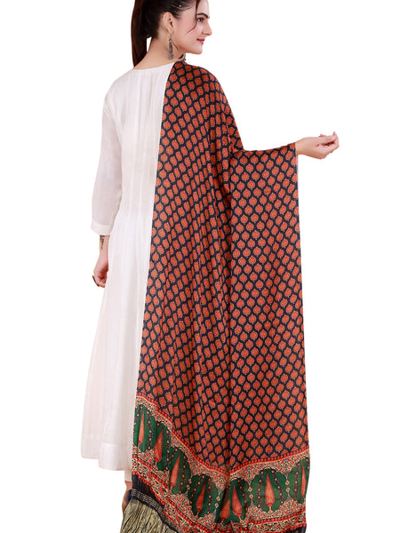Red Women's Gaji Silk Dupatta suitable for  All Occasions