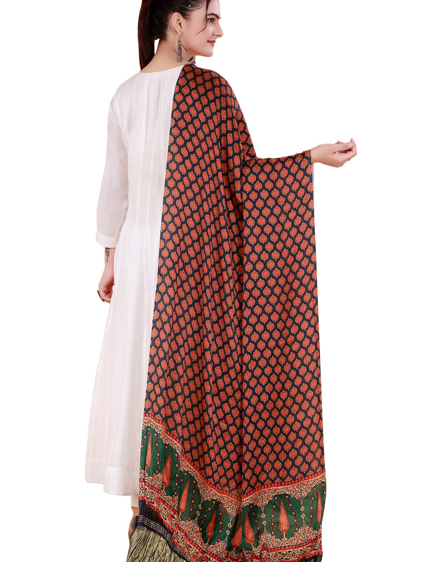 Red Women's Gaji Silk Dupatta suitable for  All Occasions