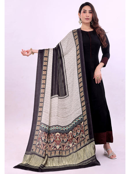 Grey Women's Gaji Silk Dupatta suitable for All Occasions