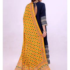 Yellow Women's Gaji Silk Dupatta suitable for All Occasions