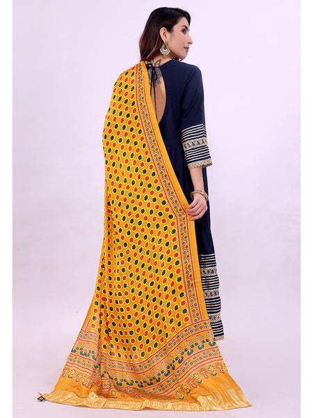 Yellow Women's Gaji Silk Dupatta suitable for All Occasions