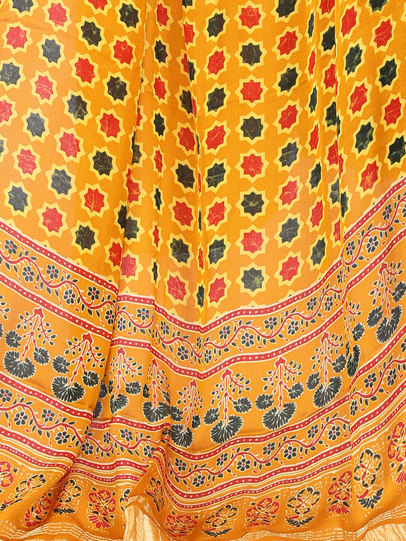 Yellow Women's Gaji Silk Dupatta suitable for All Occasions