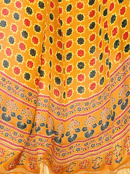 Yellow Women's Gaji Silk Dupatta suitable for All Occasions