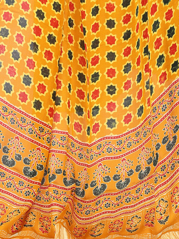 Yellow Women's Gaji Silk Dupatta suitable for All Occasions