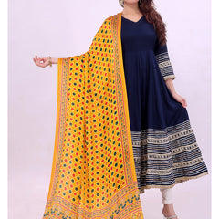 Yellow Women's Gaji Silk Dupatta suitable for All Occasions