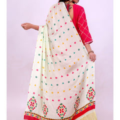 Pista Green Women's Gaji Silk Dupatta suitable for Navratri, Diwali & All Occasions DB2137