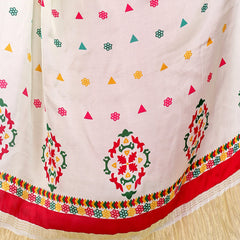 Pista Green Women's Gaji Silk Dupatta suitable for Navratri, Diwali & All Occasions DB2137