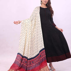 Blue Women's Gaji Silk Dupatta suitable for Navratri, Diwali & All Occasions DB2138