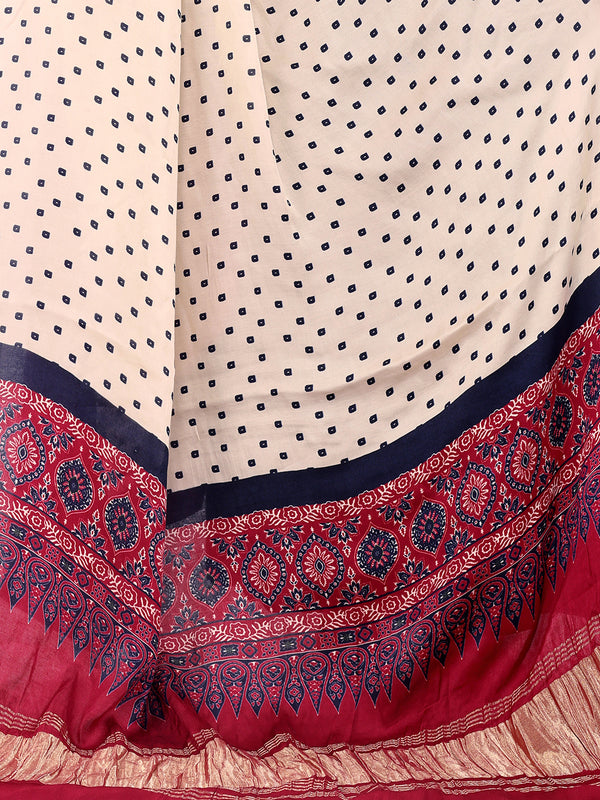 Blue Women's Gaji Silk Dupatta suitable for Navratri, Diwali & All Occasions DB2138