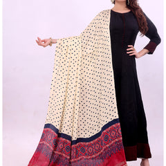 Blue Women's Gaji Silk Dupatta suitable for Navratri, Diwali & All Occasions DB2138