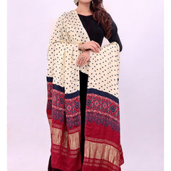 Blue Women's Gaji Silk Dupatta suitable for Navratri, Diwali & All Occasions DB2138