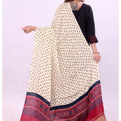 Blue Women's Gaji Silk Dupatta suitable for Navratri, Diwali & All Occasions DB2138