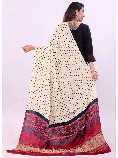 Blue Women's Gaji Silk Dupatta suitable for Navratri, Diwali & All Occasions DB2138