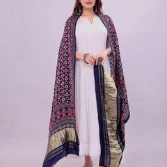 Purple Women's Gaji Silk Dupatta suitable for All Occasions