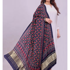 Purple Women's Gaji Silk Dupatta suitable for All Occasions