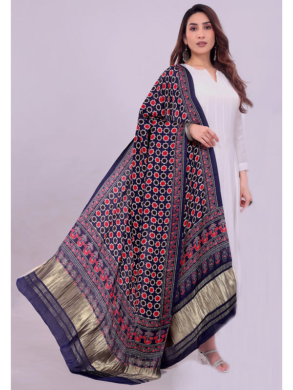 Purple Women's Gaji Silk Dupatta suitable for All Occasions