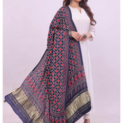Purple Women's Gaji Silk Dupatta suitable for All Occasions