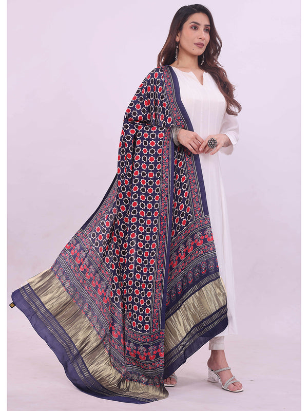 Purple Women's Gaji Silk Dupatta suitable for All Occasions