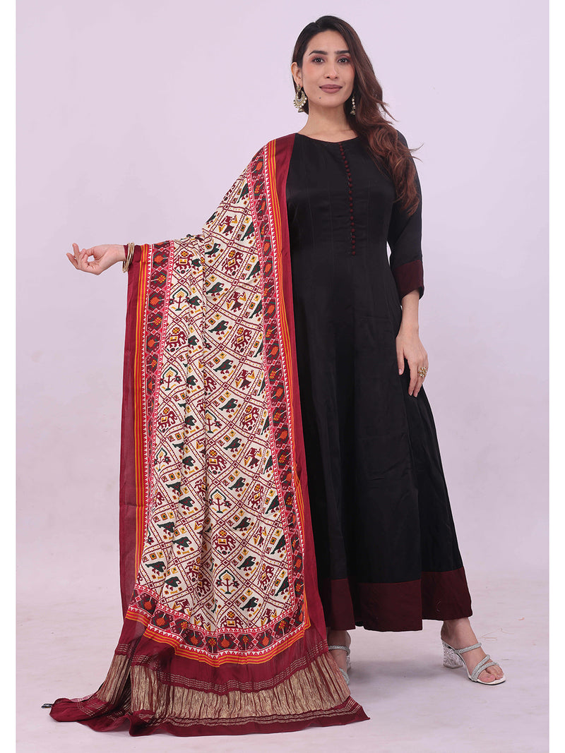 Multicolor Women's Gaji Silk Dupatta suitable for  All Occasions