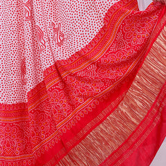 Red Women's Gaji Silk Dupatta suitable for  All Occasions