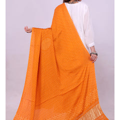 Orange Women's Gaji Silk Dupatta suitable for All Occasions