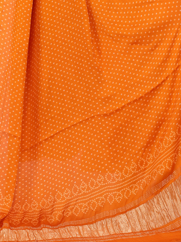 Orange Women's Gaji Silk Dupatta suitable for All Occasions