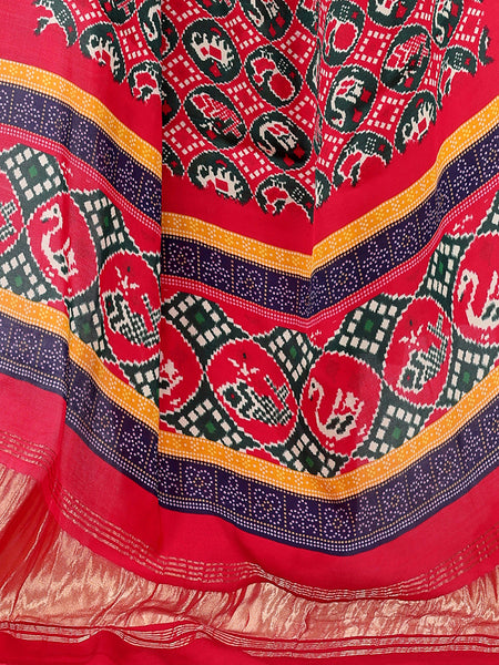 Red Women's Gaji Silk Dupatta suitable for All Occasions