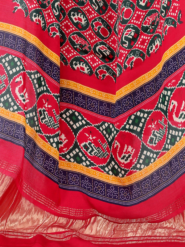 Red Women's Gaji Silk Dupatta suitable for All Occasions