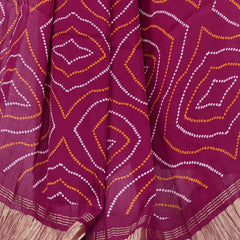 Purple Women's Gaji Silk Dupatta suitable for Navratri, Diwali & All Occasions DB2165