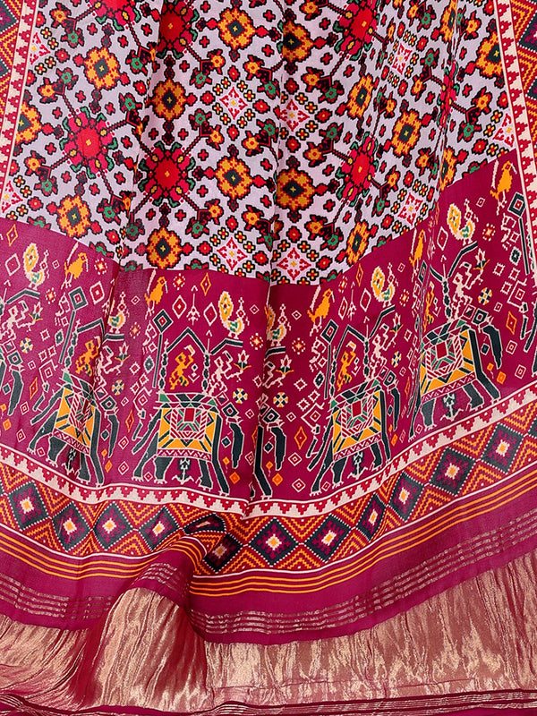 Rani Pink Women's Gaji Silk Dupatta suitable for All Occasions