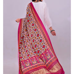 Rani Pink Women's Gaji Silk Dupatta suitable for All Occasions