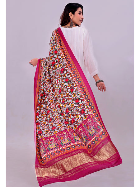 Rani Pink Women's Gaji Silk Dupatta suitable for All Occasions