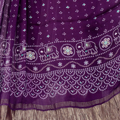Purple Women's Gaji Silk Dupatta suitable for All Occasions