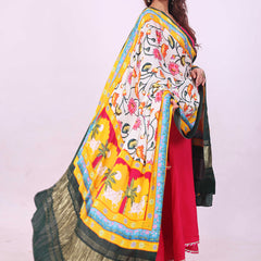 Multicolor Women's Gaji Silk Dupatta suitable for All Occasions