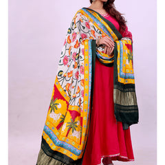 Multicolor Women's Gaji Silk Dupatta suitable for All Occasions