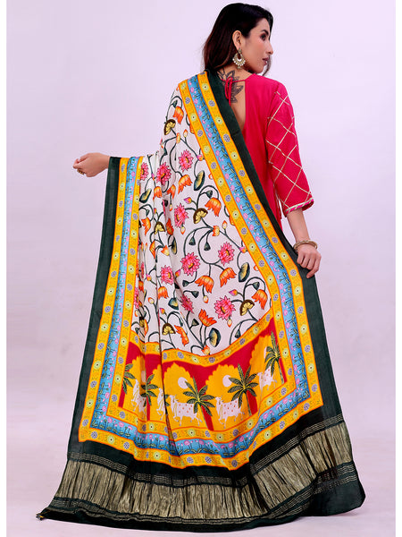 Multicolor Women's Gaji Silk Dupatta suitable for All Occasions