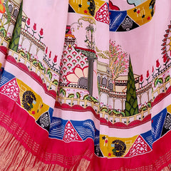 Pink Women's Gaji Silk Dupatta suitable for Navratri, Diwali & All Occasions DB2170