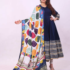 Blue Women's Gaji Silk Dupatta suitable for All Occasions