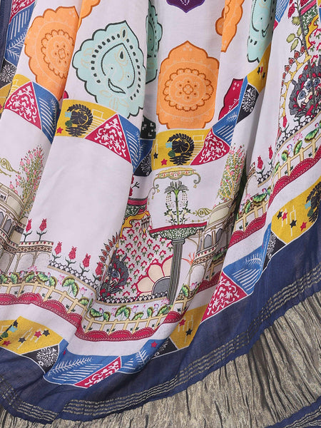 Blue Women's Gaji Silk Dupatta suitable for All Occasions