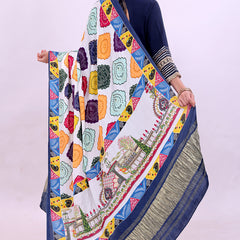 Blue Women's Gaji Silk Dupatta suitable for All Occasions