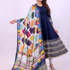 Blue Women's Gaji Silk Dupatta suitable for All Occasions