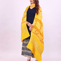 Yellow Women's Gaji Silk Dupatta suitable for All Occasions