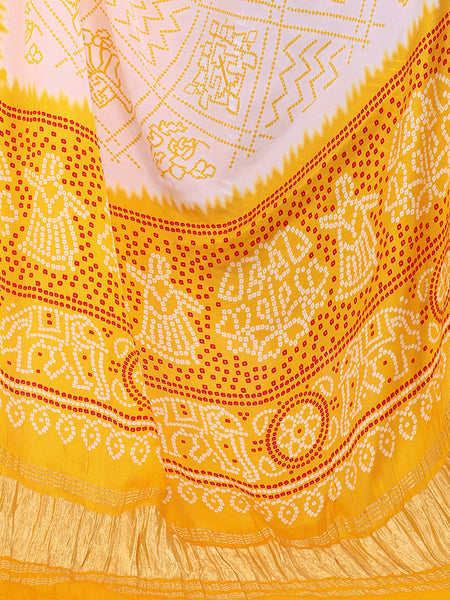 Yellow Women's Gaji Silk Dupatta suitable for All Occasions