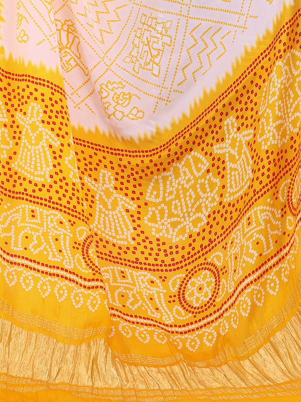 Yellow Women's Gaji Silk Dupatta suitable for All Occasions