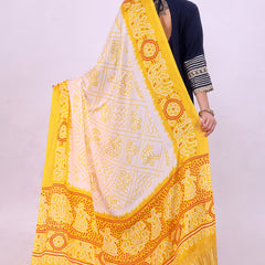 Yellow Women's Gaji Silk Dupatta suitable for All Occasions